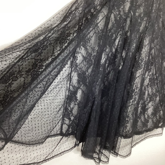 Vintage Black Lace Gored Maxi Skirt Grunge Whimsigoth L - Picture 3 of 8